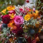 bouquet of brightly colored flowers