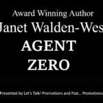 banner for Agent Zero by Janet Walden-West with two people and cover of book