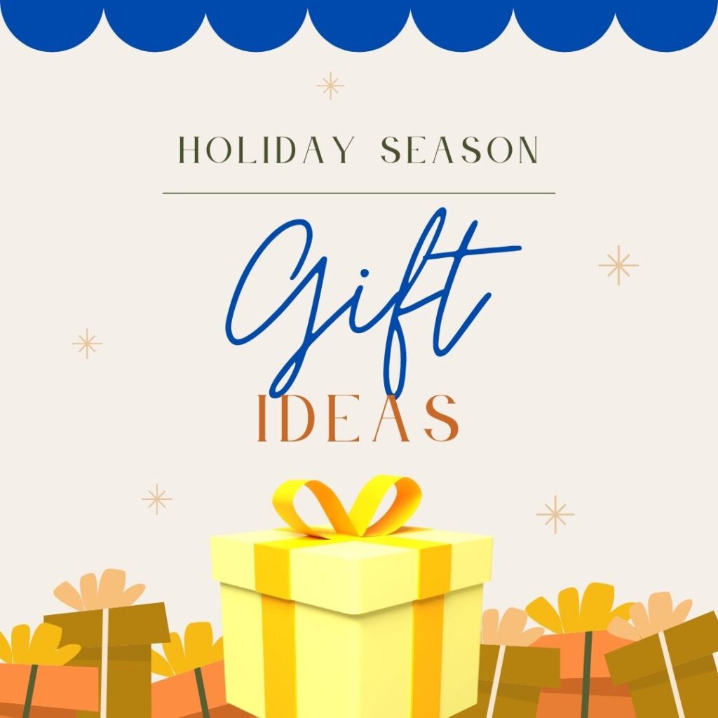gift ideas graphic with pictures of gift boxes