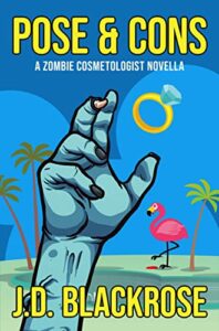 A zombie hand on a beach cover for Pose & Cons