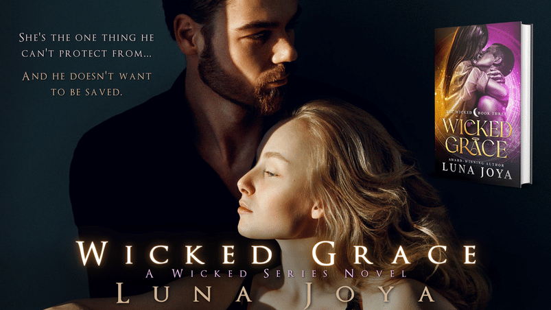 Wicked Grace Book Cover with bearded man holding long-haired woman