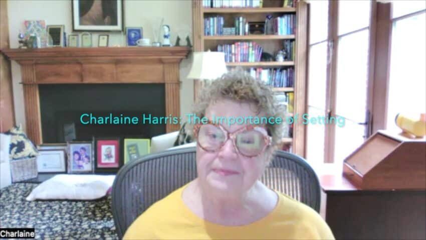 Charlaine Harris Clip One Thumbnail, PIcture of Charlaine with the title, The Importance of Setting