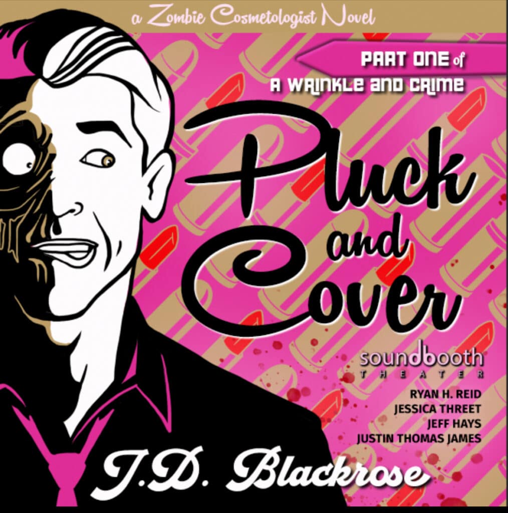 pink and black cover of Pluck & Cover audiobook